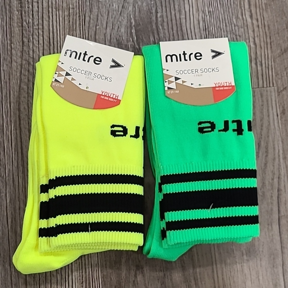 Mitre Soccer Socks 2 PAIR Size Youth, 3-9